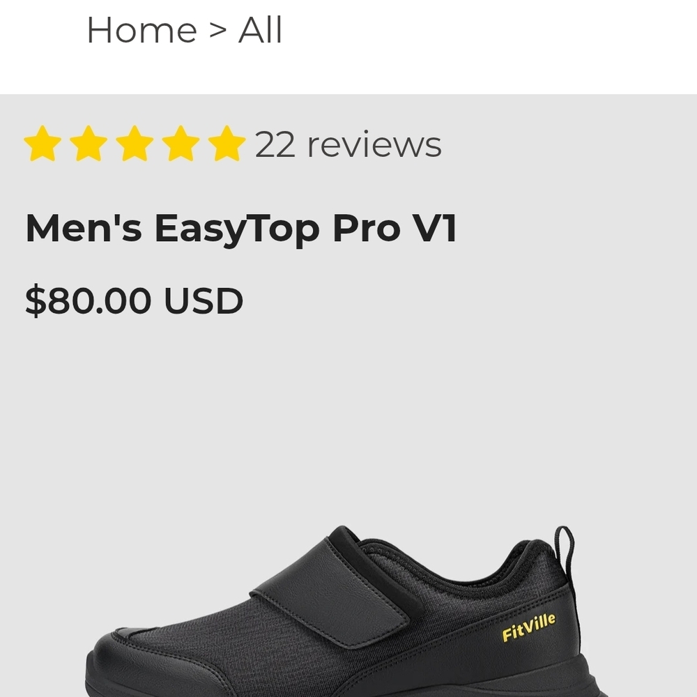 Men's EasyTop Pro V1 Black Sneakers